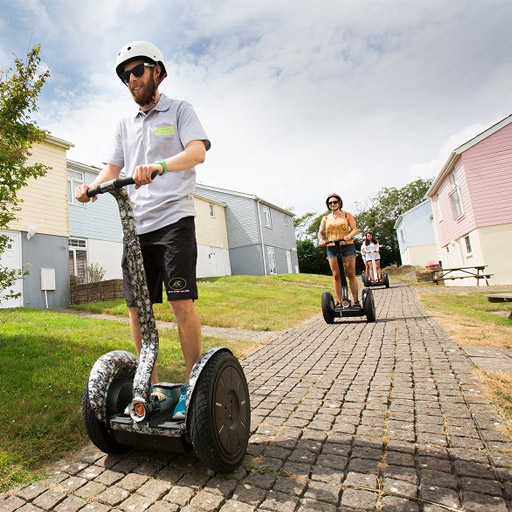 Instructor leading group adventure at Cornwall Segway