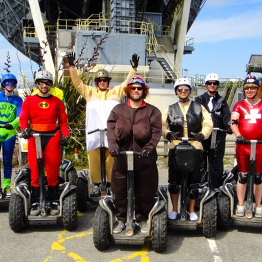 Stag party in fancy dress on X2 segways at Cornwall Segway